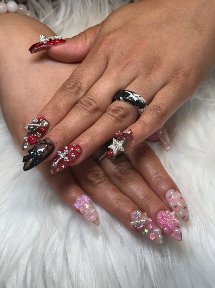 Add On- Charmy Junk Nail Art at Chic Claws in Chicago, IL