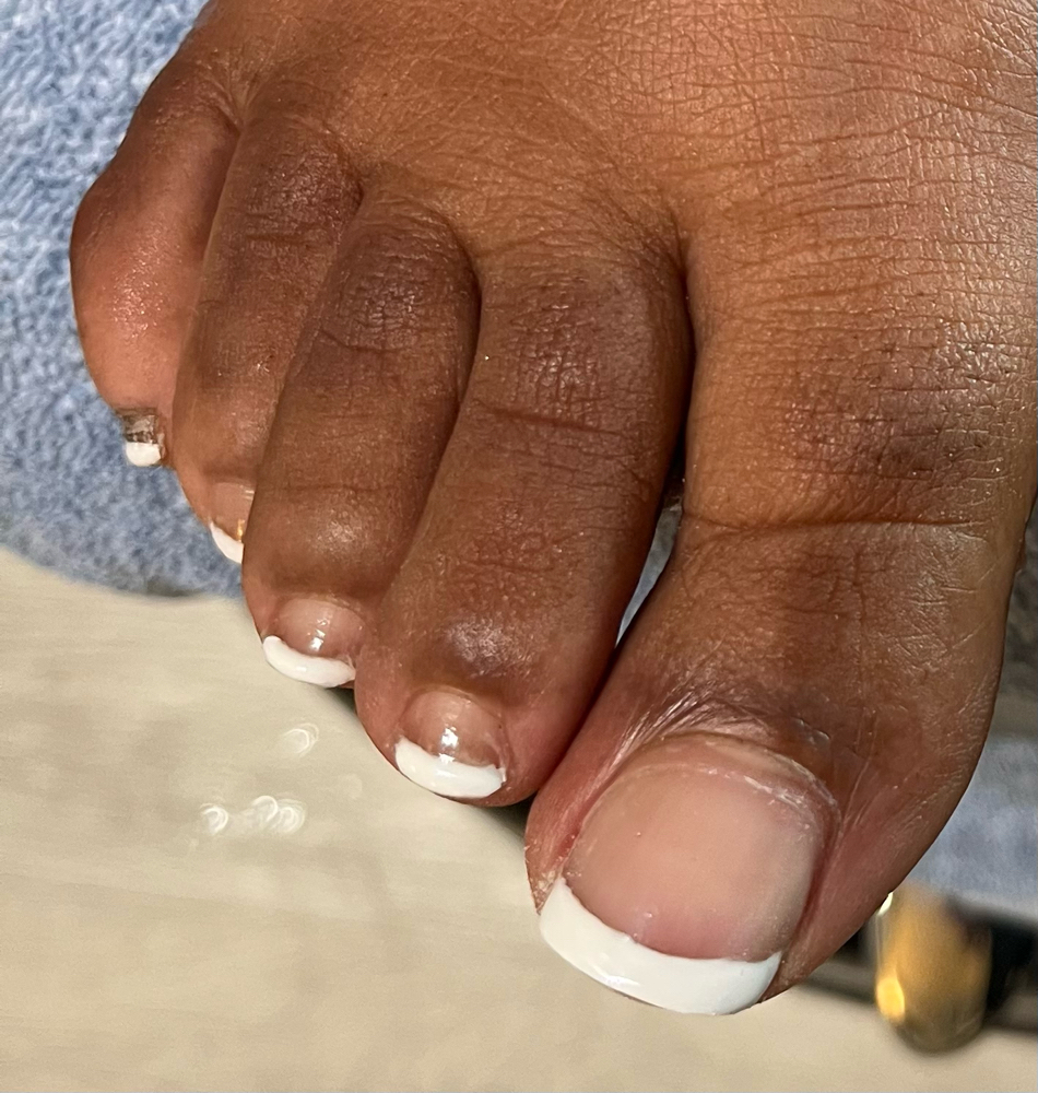 French Polish Gel Pedicure