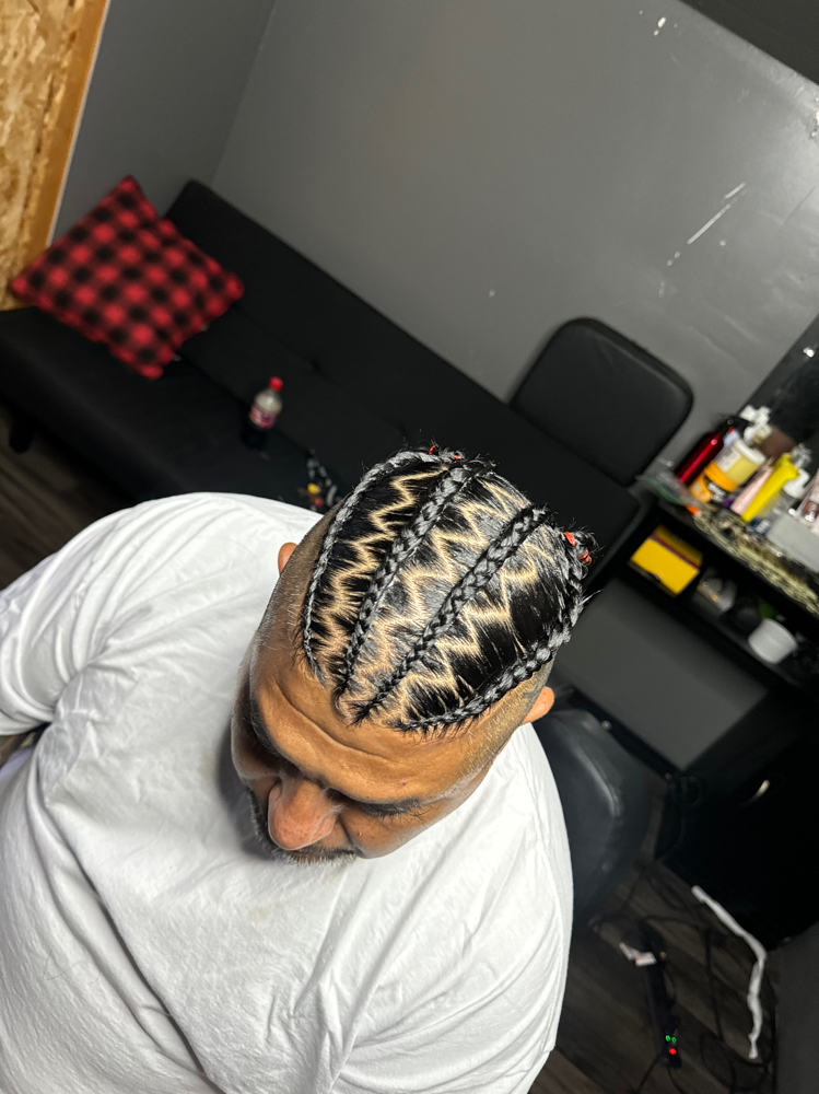 4 BRAIDS ON HALF HEAD