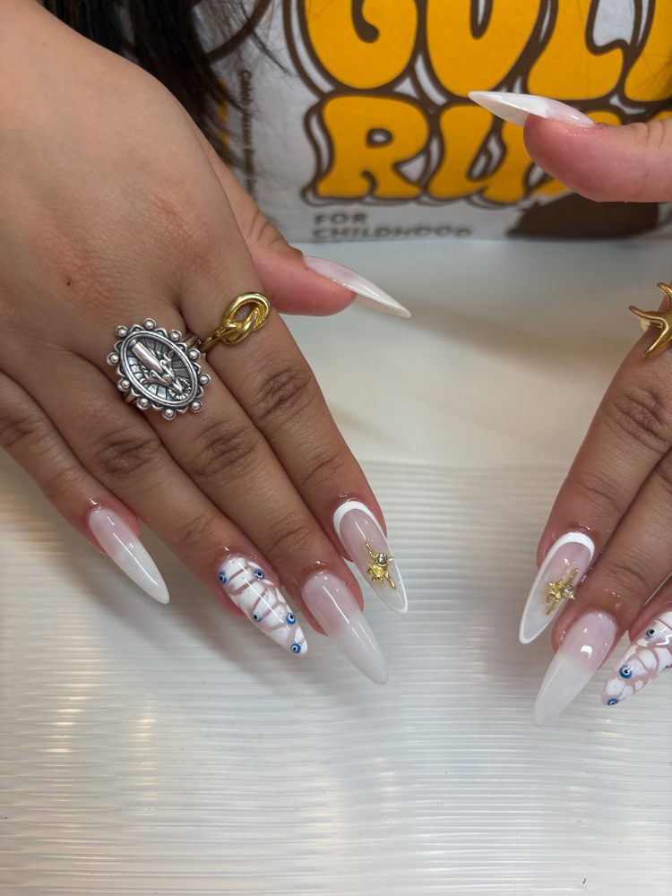long gel x almond full set
