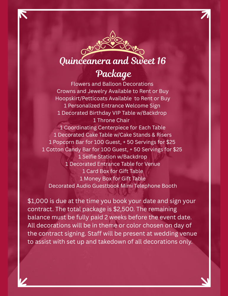 Quinceanera Or Sweet 16 Package