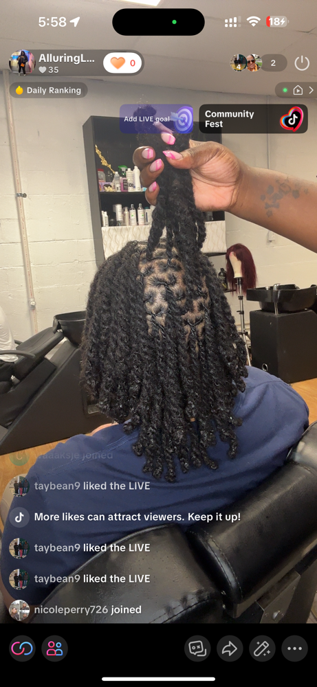 Loc retwist twostrand,plaits, curls