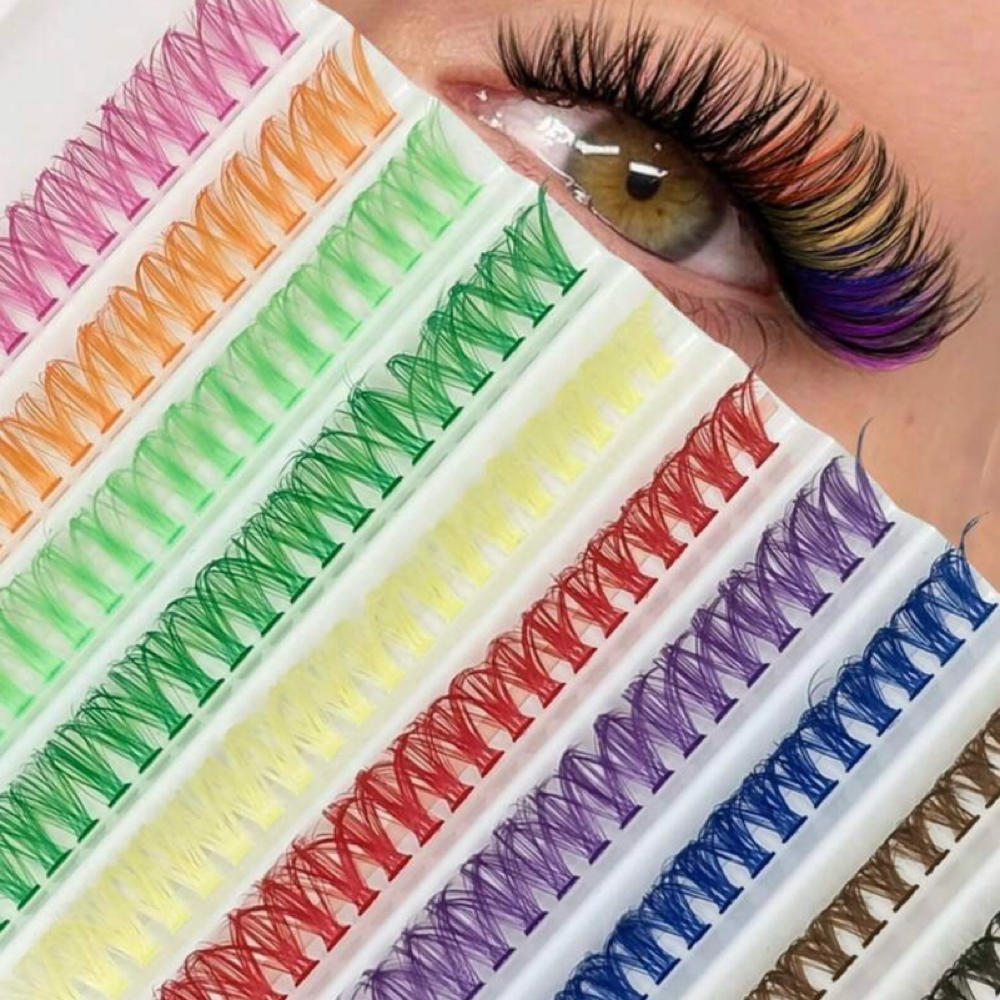 Colored Cluster Lash Application at Merve Hyde Beauty in San Antonio, TX