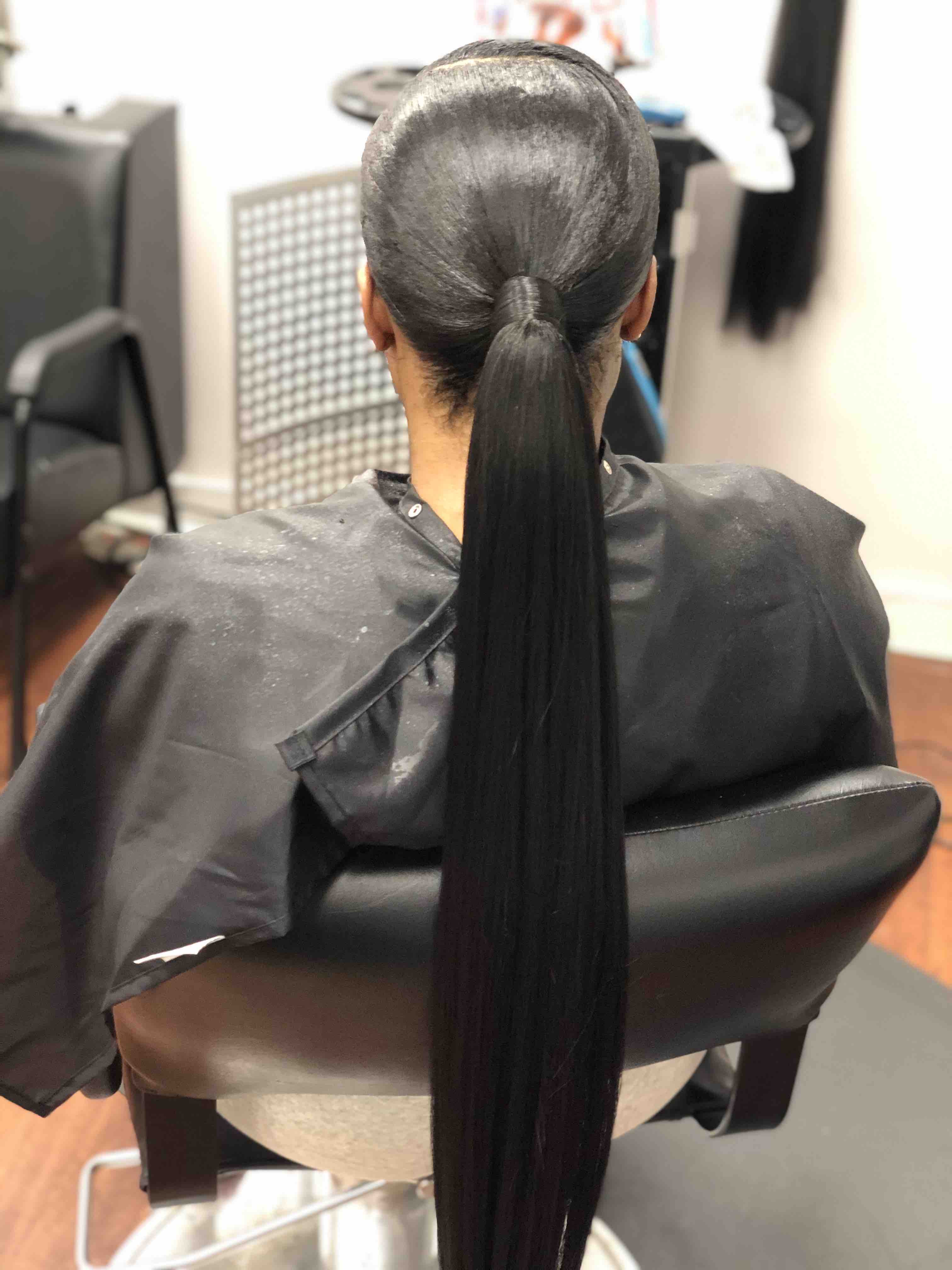 Sleek Ponytail/ Side Part