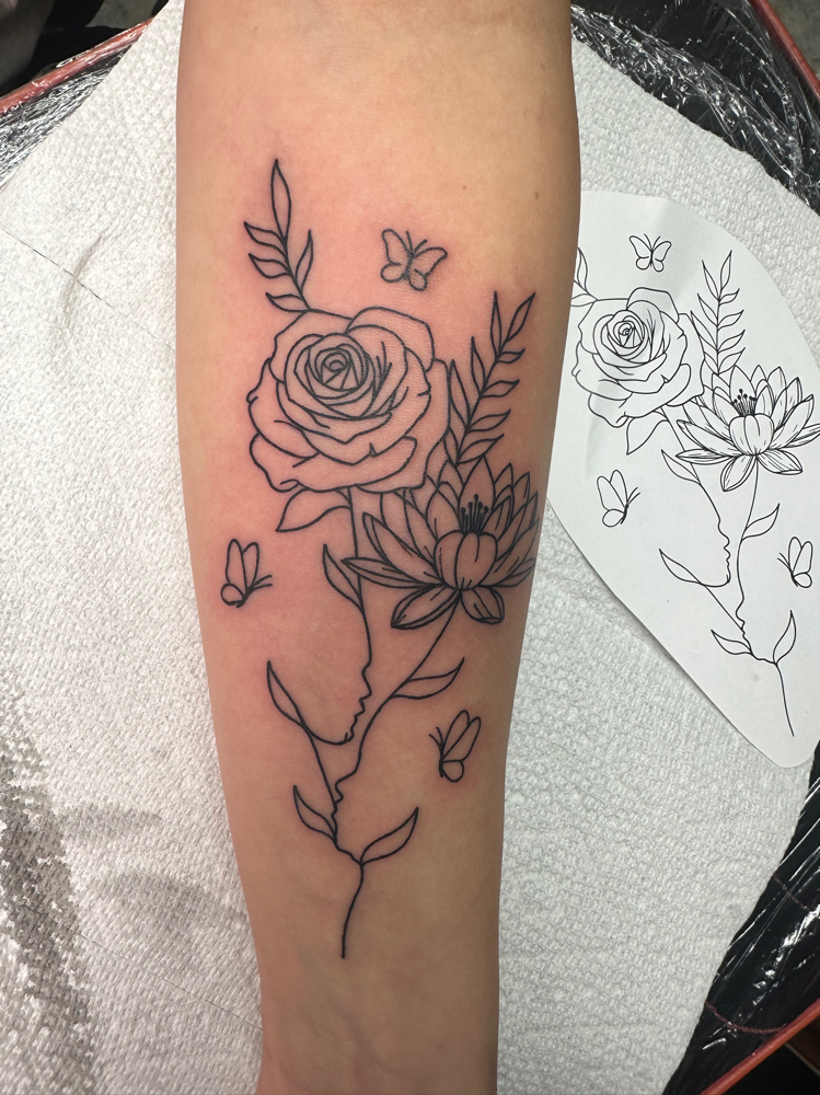 Line Work at Mk Tattoos in Cedar Rapids, IA