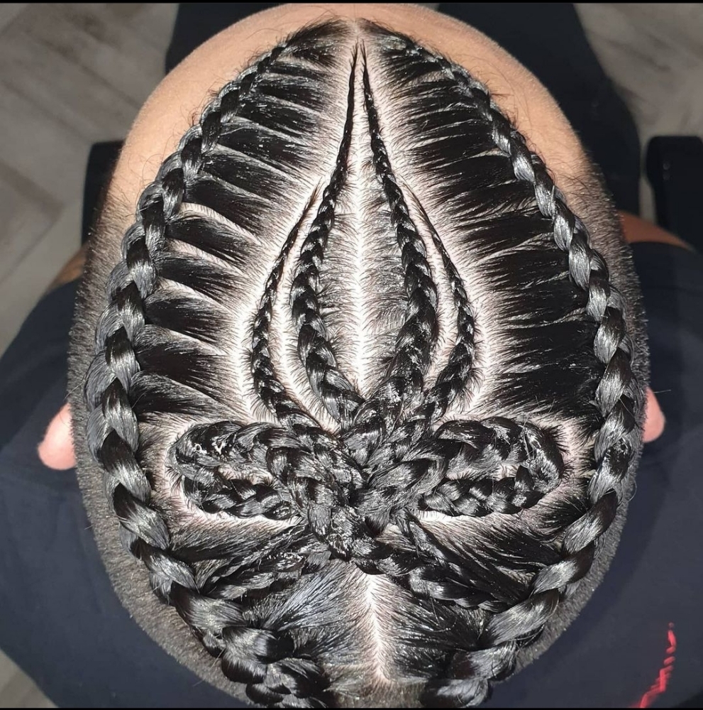 1-5 Braids W/ Design Half Head