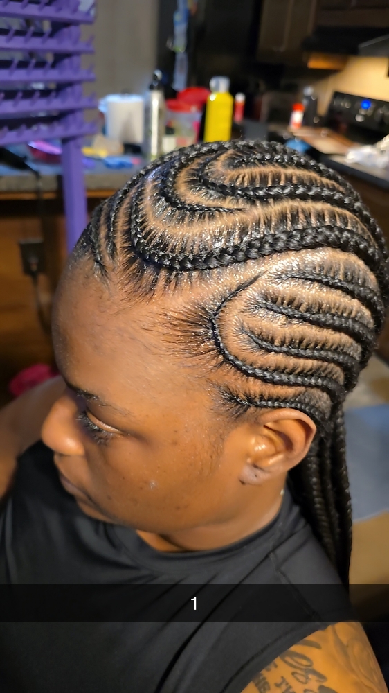 Stitched Feed In Braids (Medium) at Goddess Creations By Mika, LLC in Starkville, MS