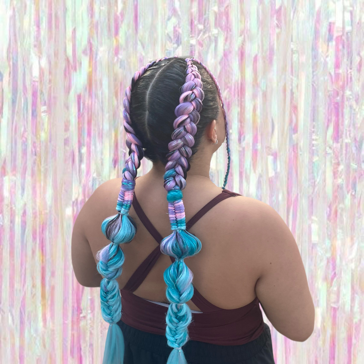 2 Dutch Braids into Single Design