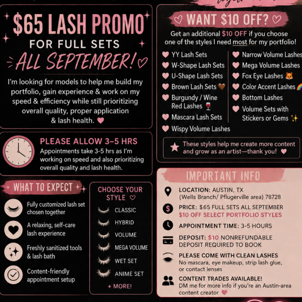 $65 Lash Promo | FULL SETS at Silk Lashes by Dev in Austin, TX