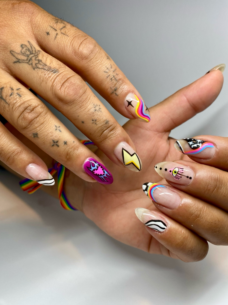 Structure Gel w/ Crazy Nail Art at Coastal Nail Co. in Belville, NC