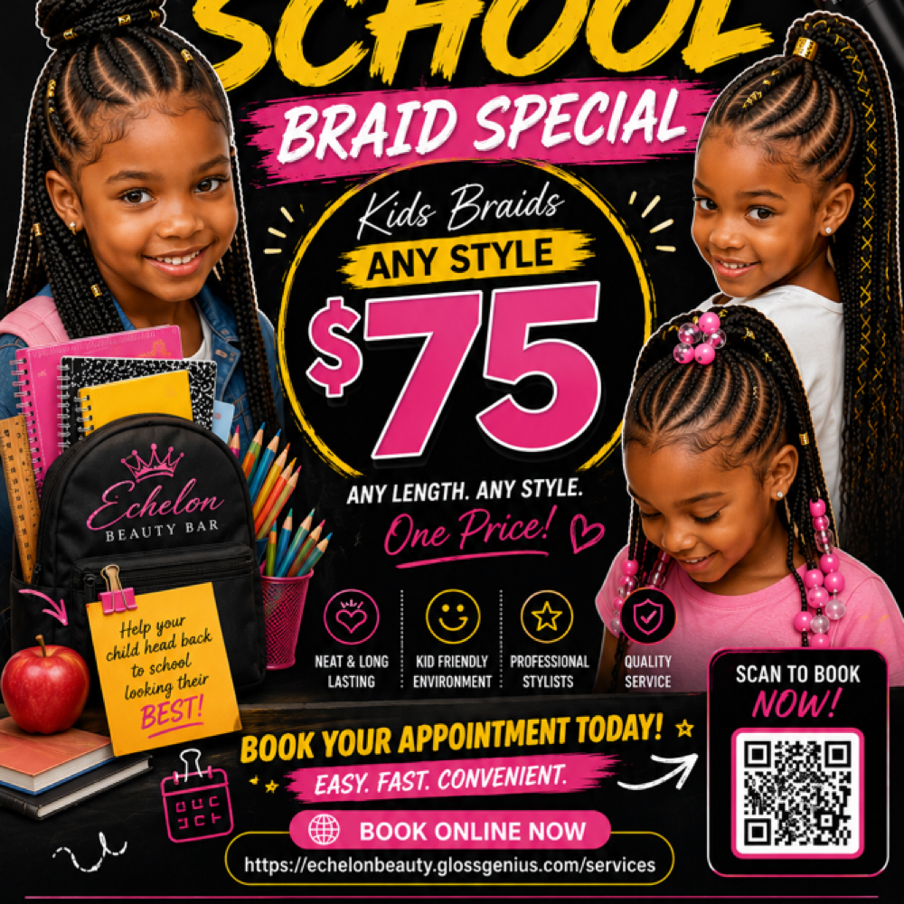 Kids Hair Services at Echelon Beauty and Glam Bar in Dallas, TX