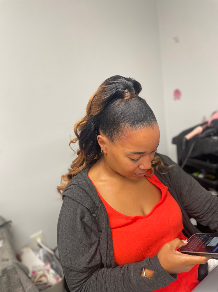 Half-up , Half-down Sew-in