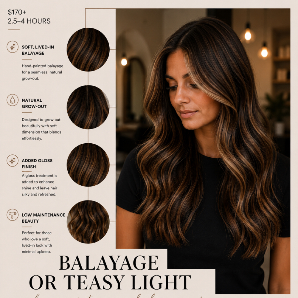 Balayage Or Teasy Light at Jenn Rose -Hair Artistry- in Victorville, CA