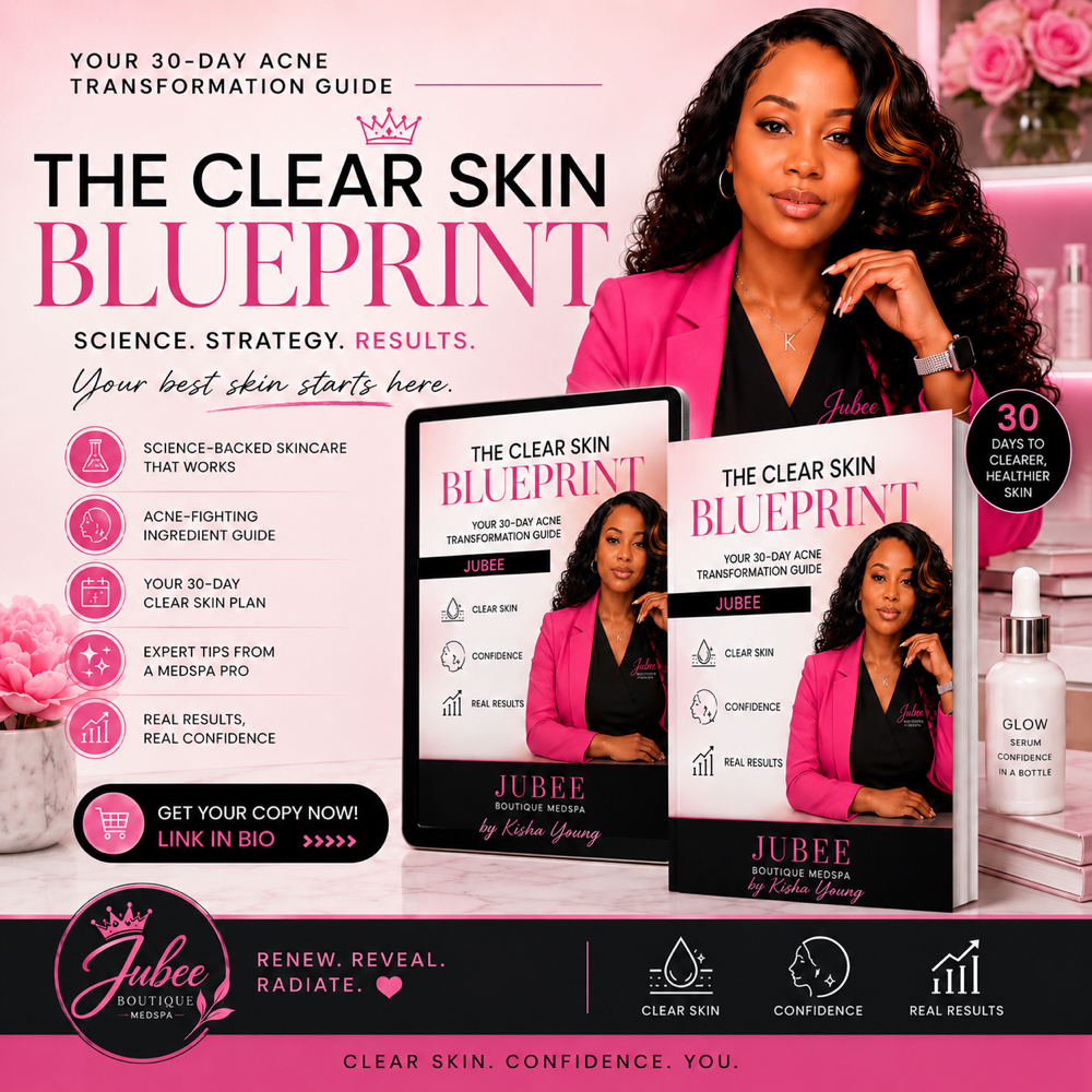 The Clear Skin Blue Print Ebook at Jubee Boutique MedSpa in Annapolis, MD