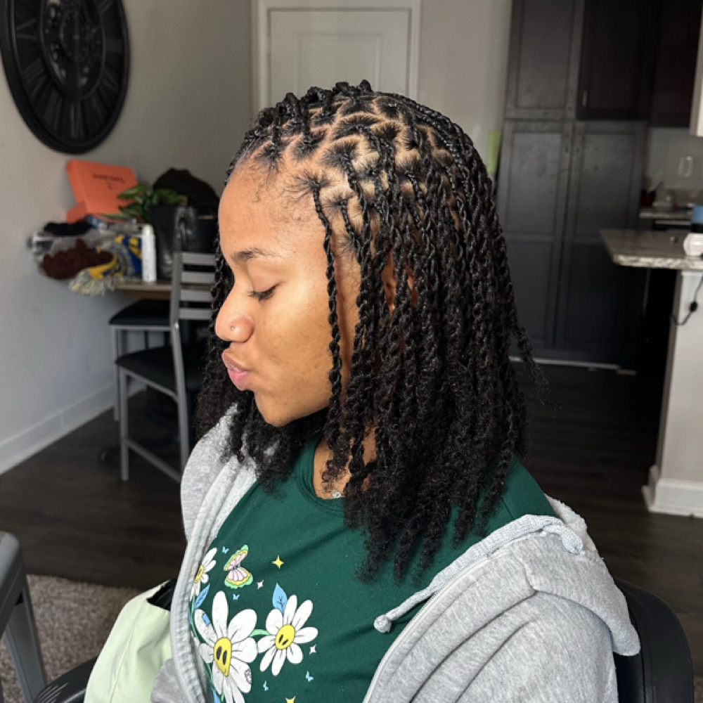 Shoulder Length Extended Mini Twist at HairByKai in Greensboro, NC