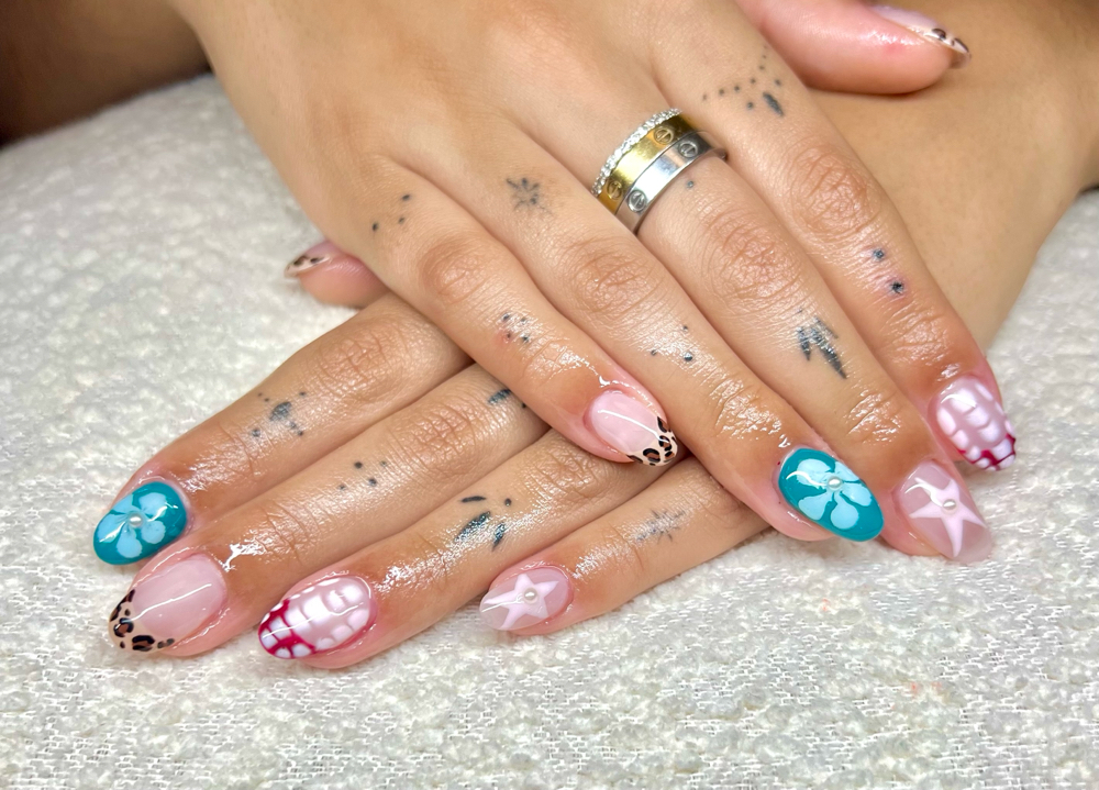 Hand painted nail art