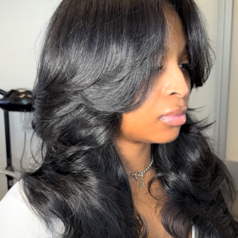 Faux Middle Part Quickweave at Elle C. Hair in Baltimore, MD