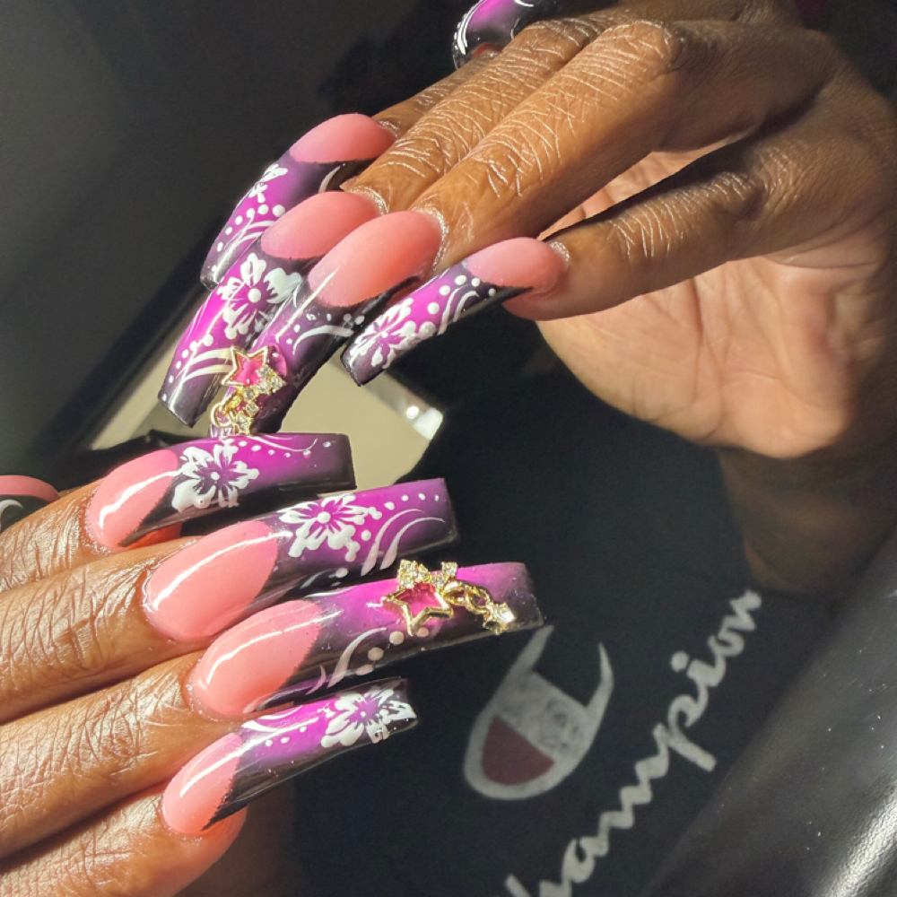 XL French/V-Cut/Ombre Set at Plush Kay Beauty Services in Tulsa, OK