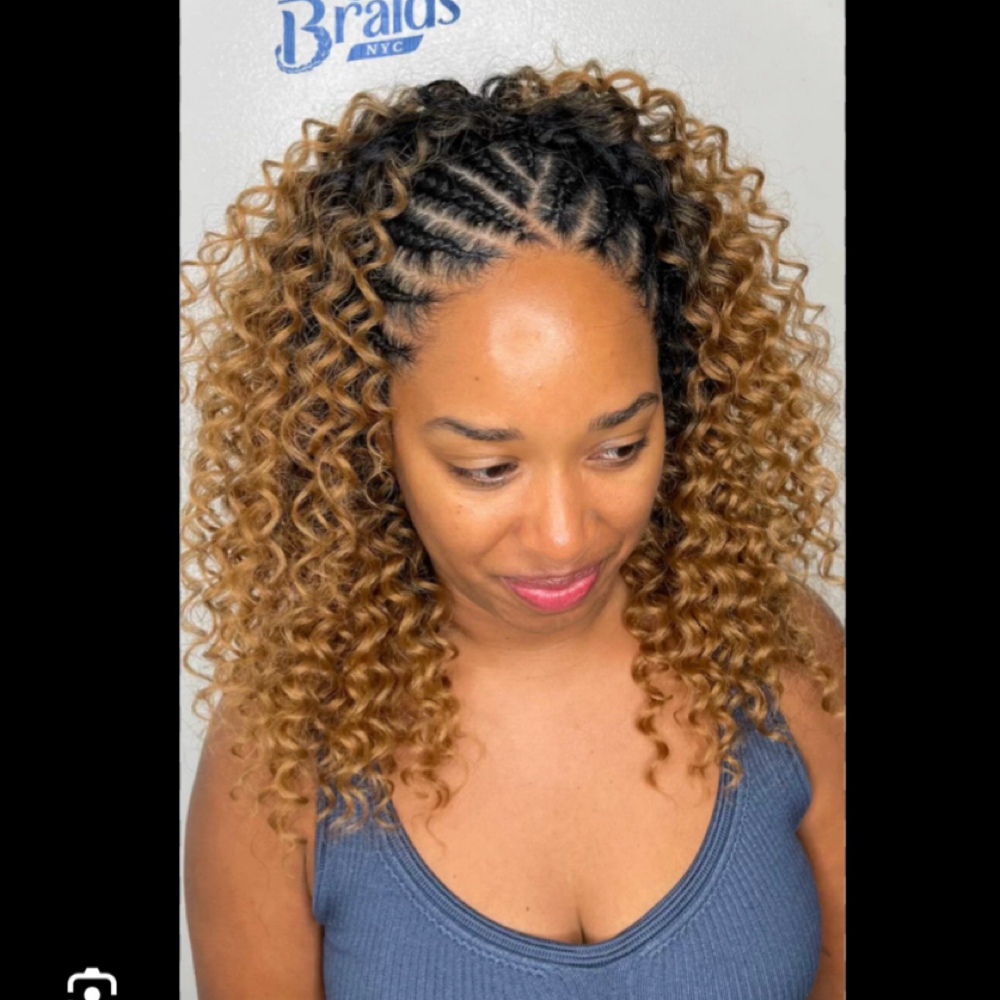 Sewing In Back Cornrows In The Fron at Djina  Braiding in Grand Prairie, TX