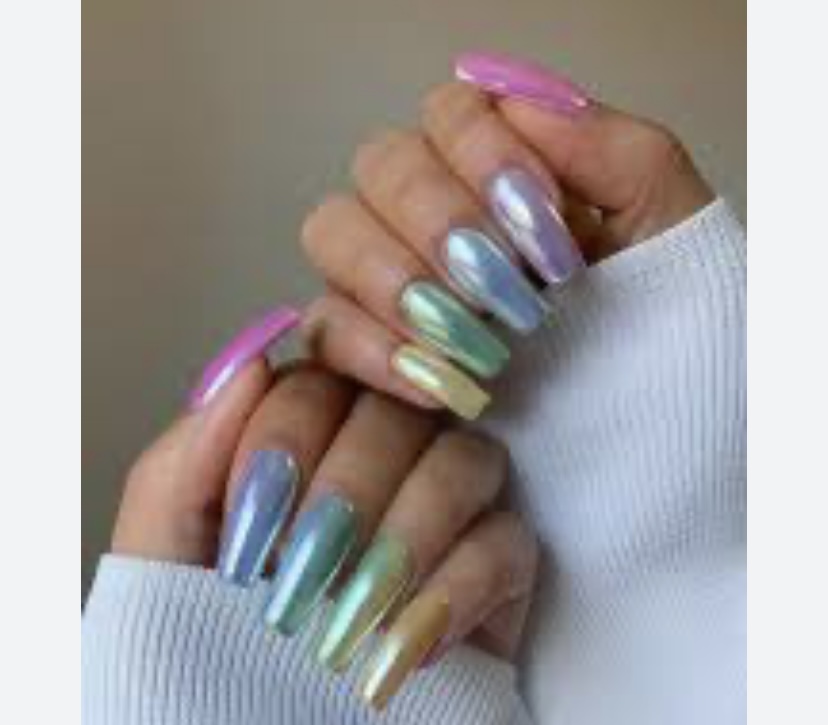 Rainbow Chrome Nails