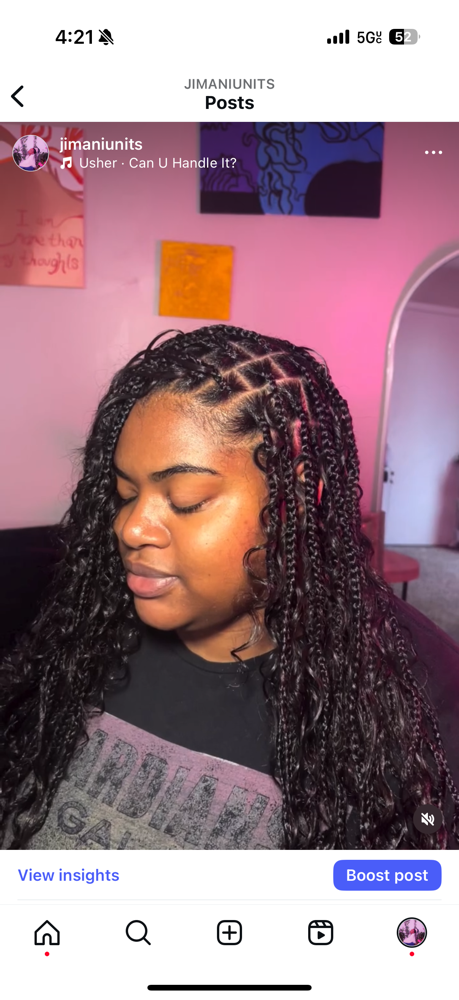 Medium Boho Knotless Braids