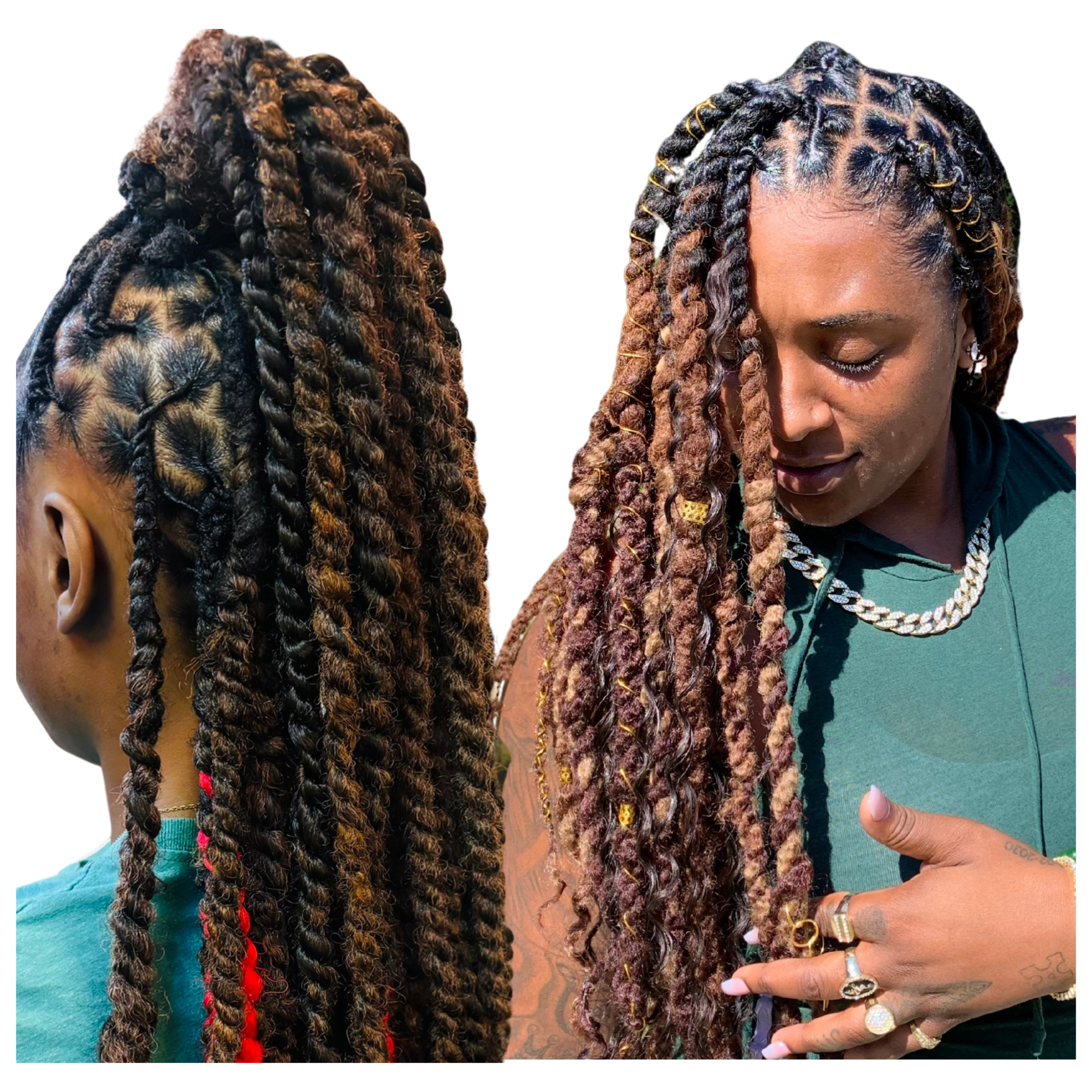 Passion Twist over Locs at Crown Care 209 in Stockton, CA