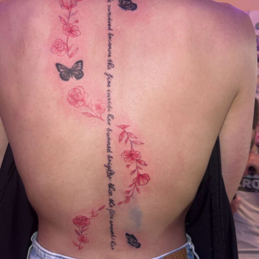 Spine Tattoo at Abbi’s nails & tats💕 in Milan, TN