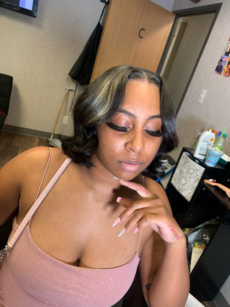 Curled Leavout Bob at Hair Styles By Madi in Oakpark, MI