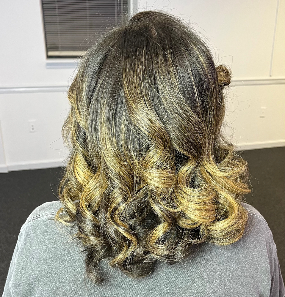 Silk Press With Curls