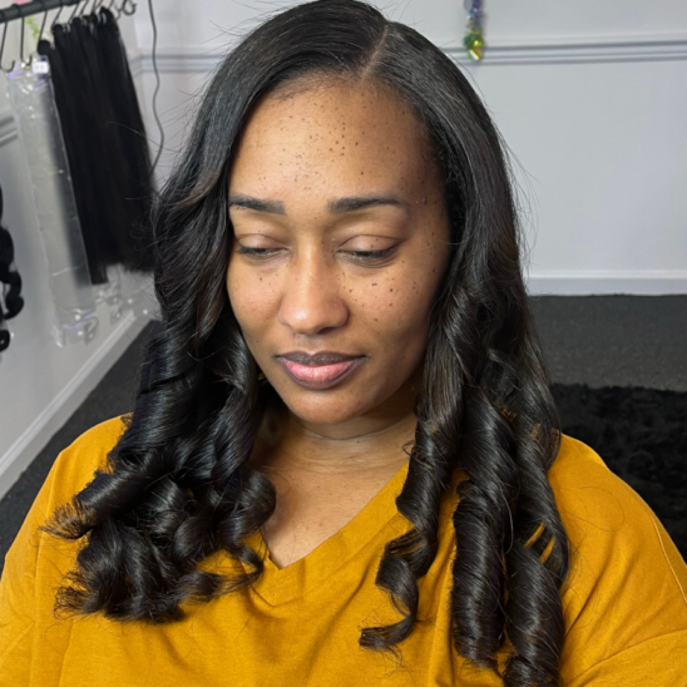 Silk Press With Curls at Angelhairdivinity in Hoover, AL