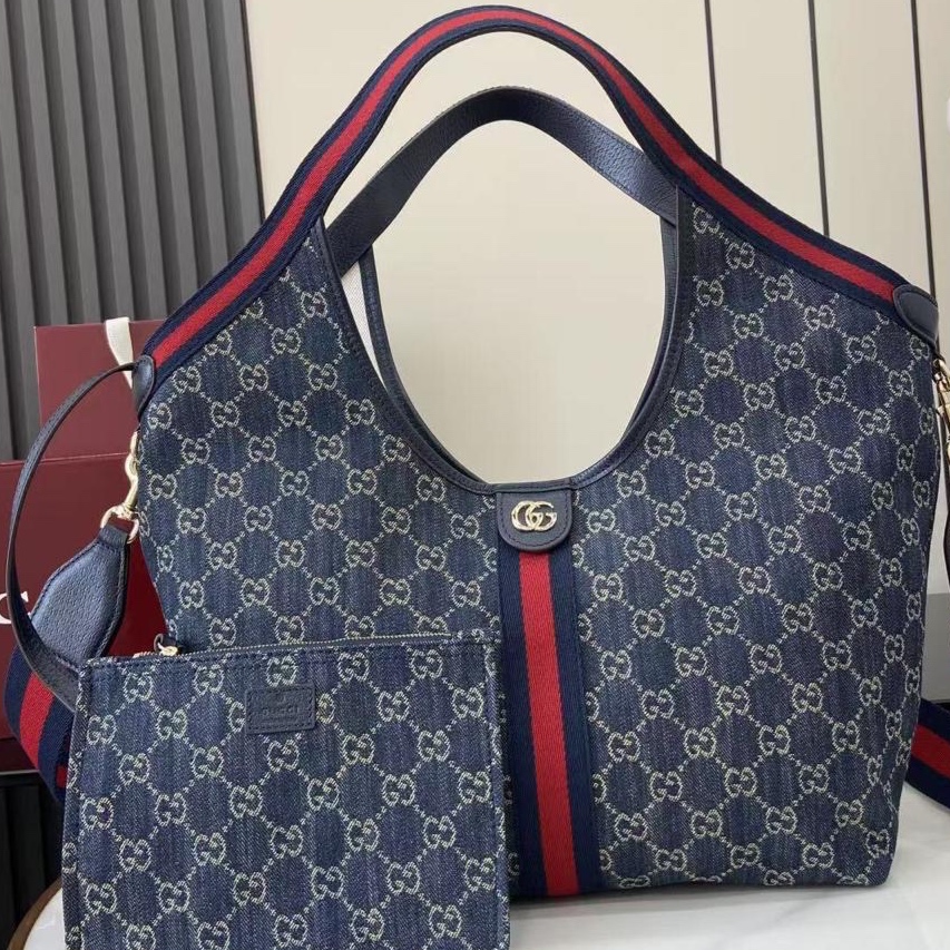 GUCCI LARGE BLUE TOTE at LASHES AND SOLES in PIKESVILLE, MD
