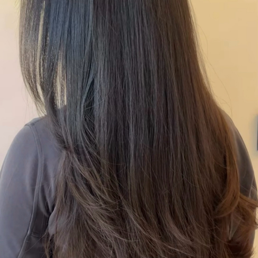 Root Touch Up & Haircut at The Bronde Bungalow in Newtown Square, PA