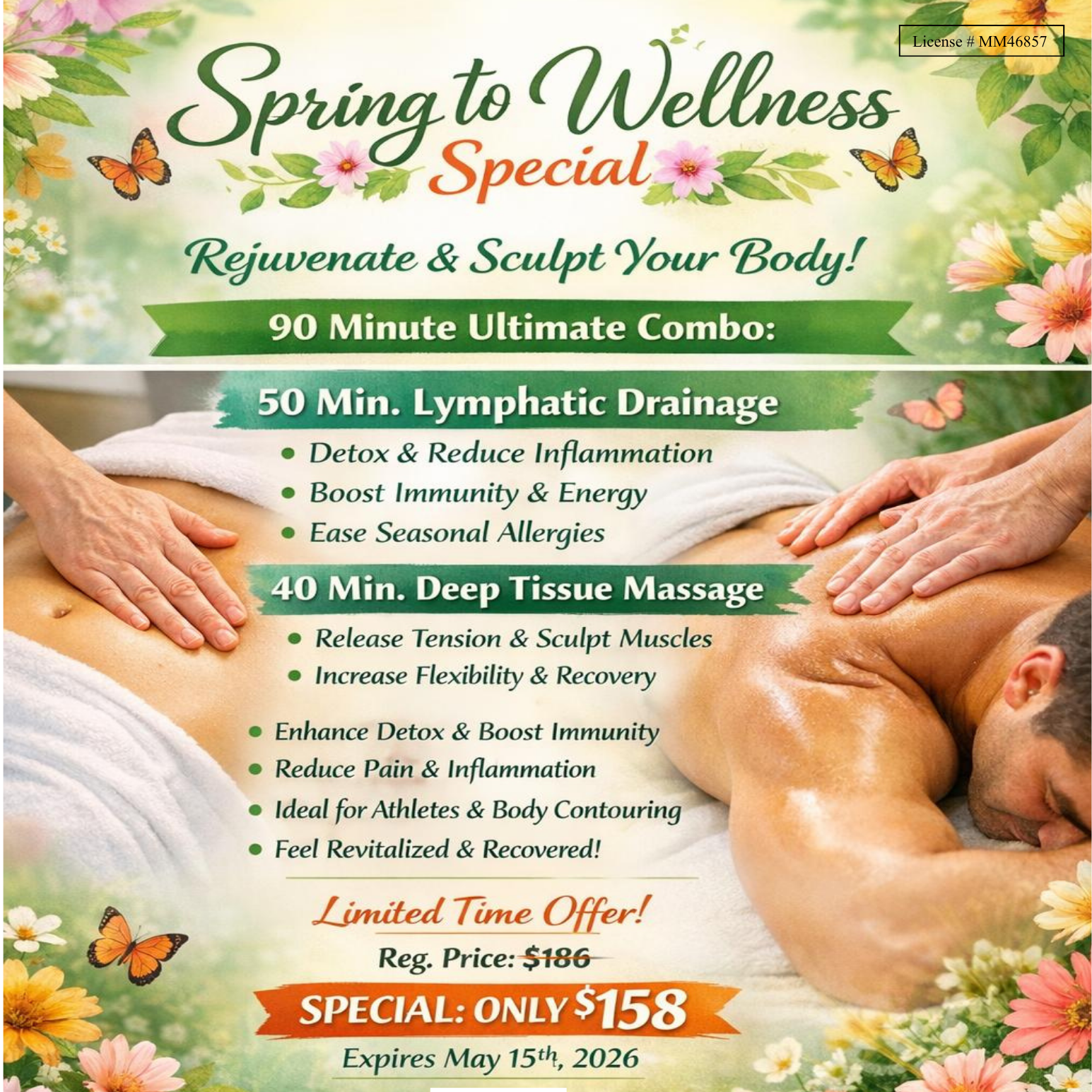 Spring To Welnnes Special at Organic Massage,  LLC in Venice, FL