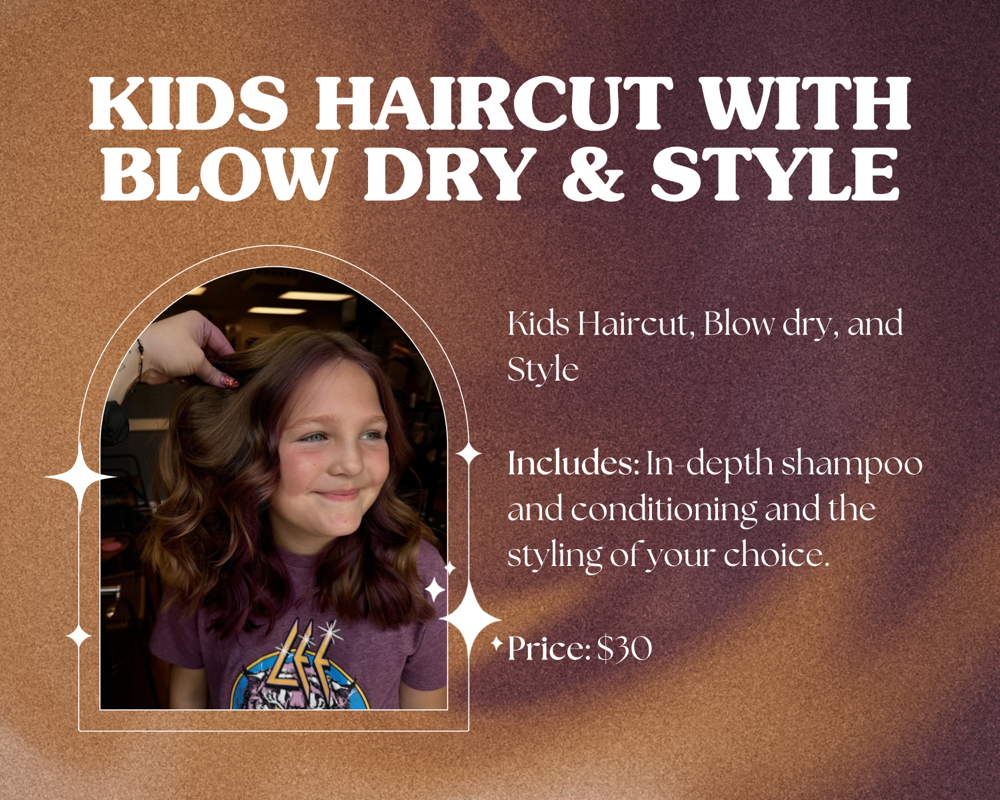 Kids Haircut With Blowdry + Style