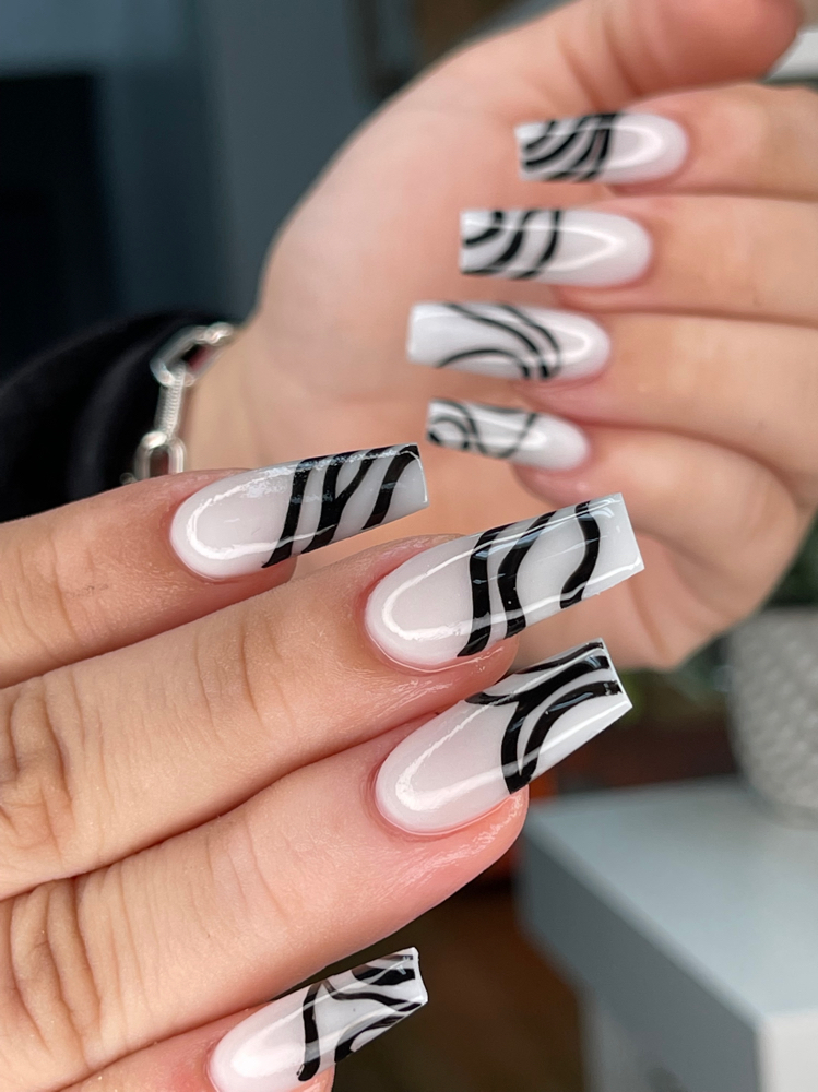 Full Set with Gel on Long  Nails