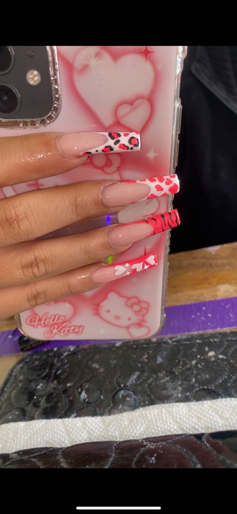 French tip with design full set
