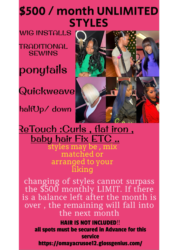 Unlimited Styles/month at DEMOSHAY STYLES 💅🏾 in Memphis, TN