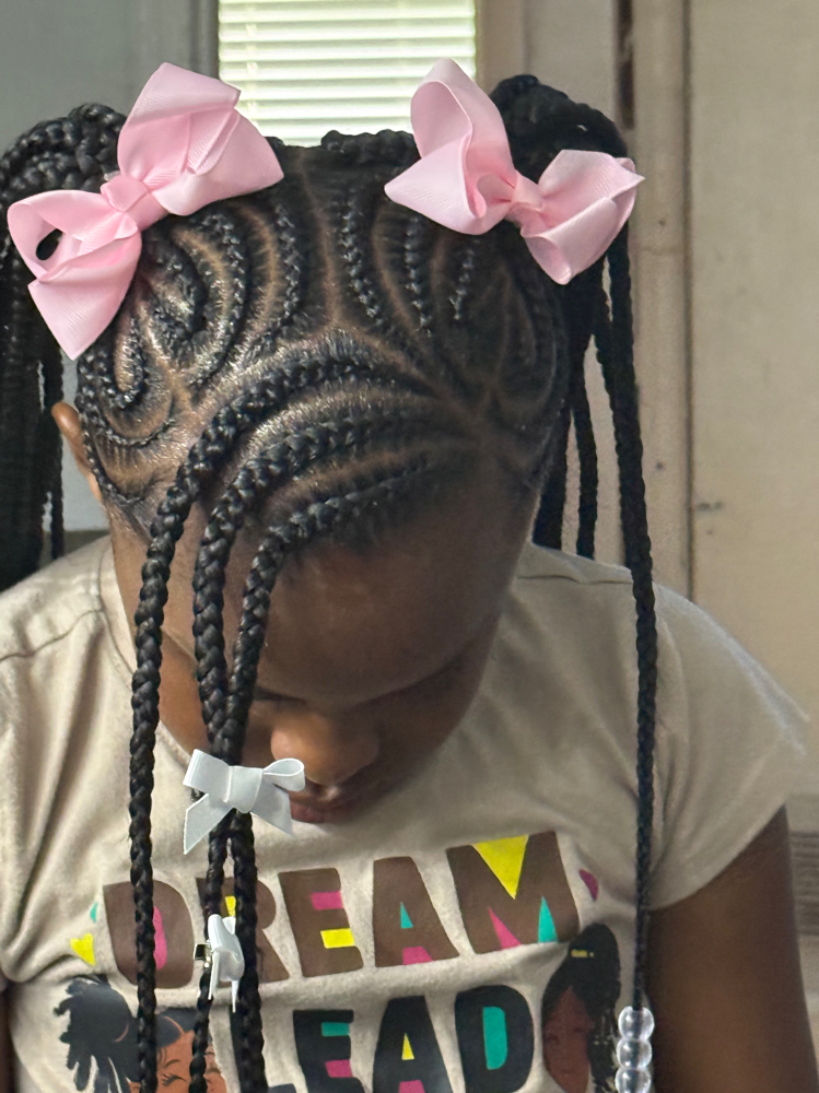 Kids 2 Ponytail Braided Styles at Anointed Hands Braids By Ty in Mesquite, TX