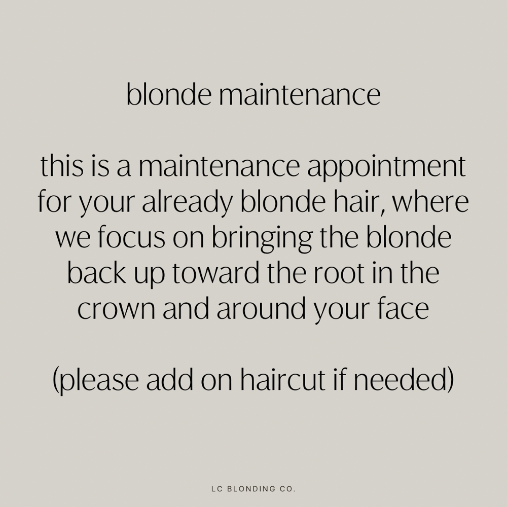 Blonde Maintenance