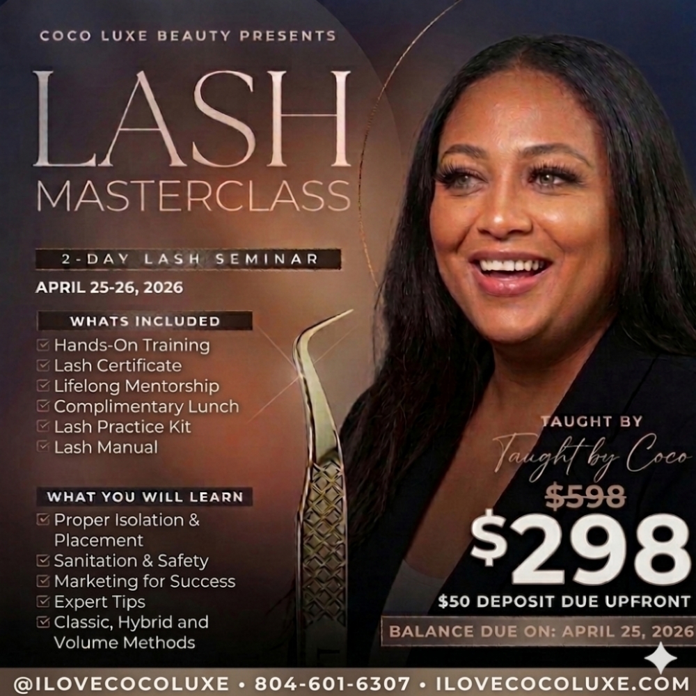 Lash Masterclass at Coco Luxe Spa & Suites in North Chesterfield, VA