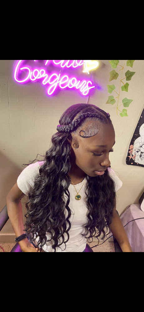 quick weave w 2 braids