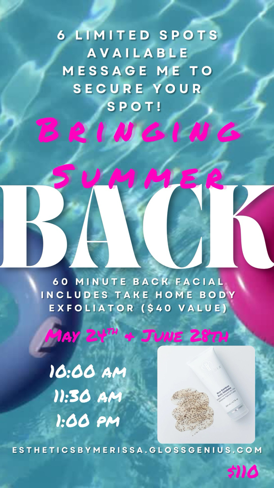 Back Facial Special Limited dates