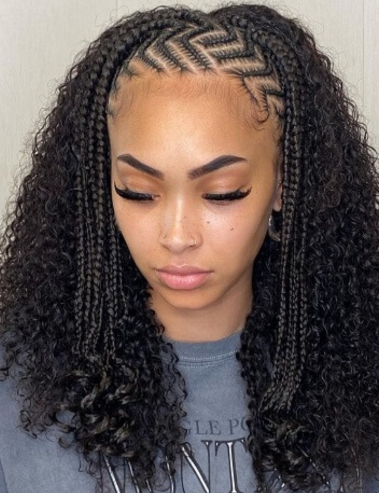 Cornrows In Front Curls In Back