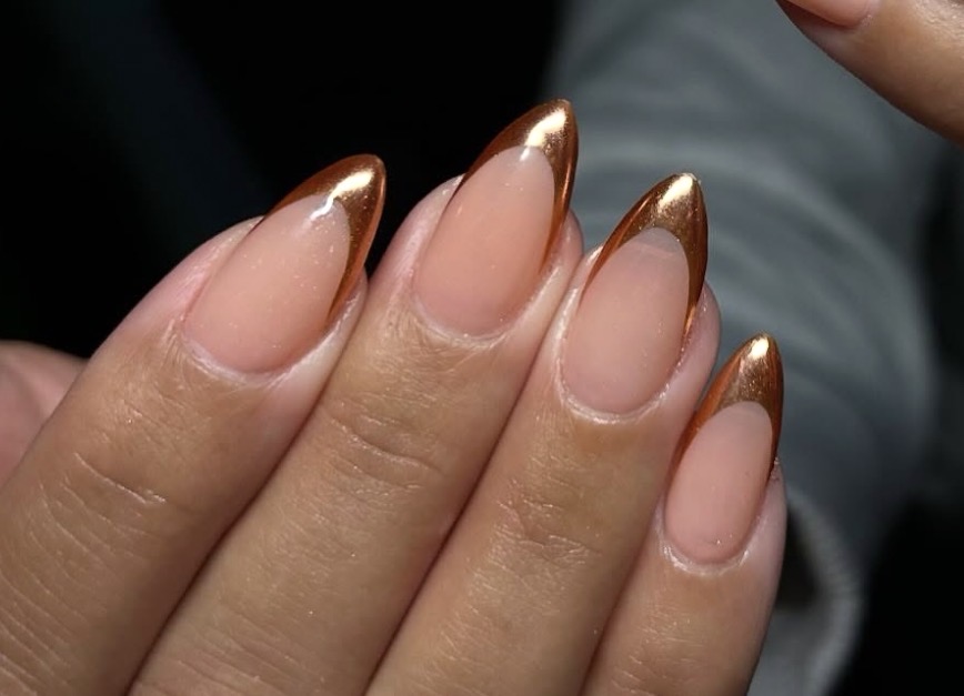 Chrome French at The Nail Cave in Philadelphia, PA