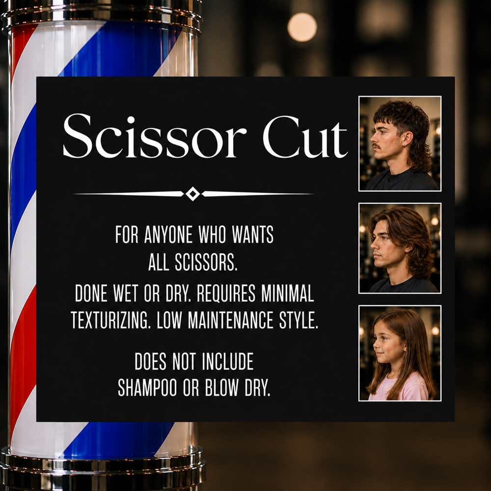 Scissor Cut at Chelsea’s Barber Shop in Andover, MA