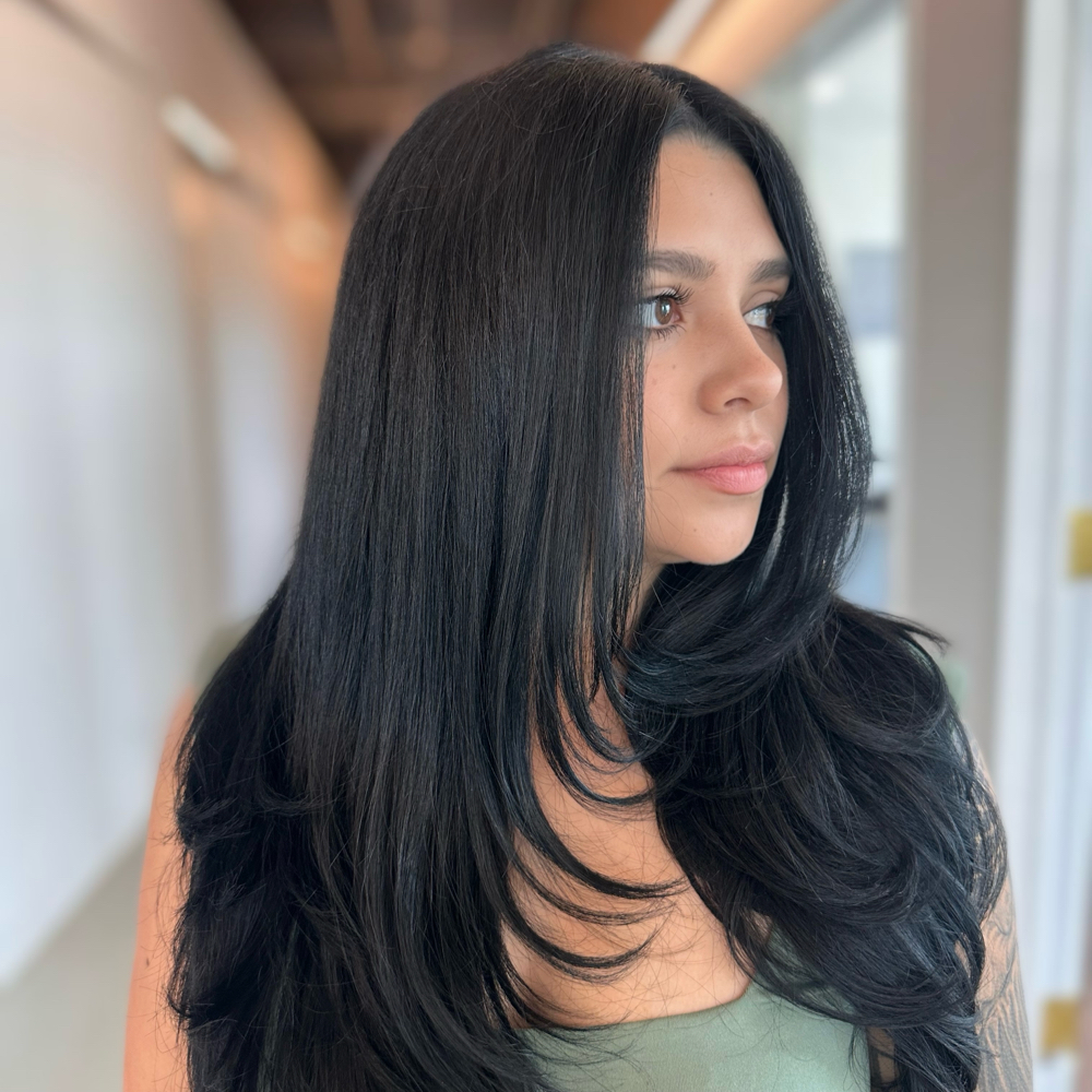 All Over Color  + Blowout at 11:11 Empyreal Hair Studio in Lewisville, TX