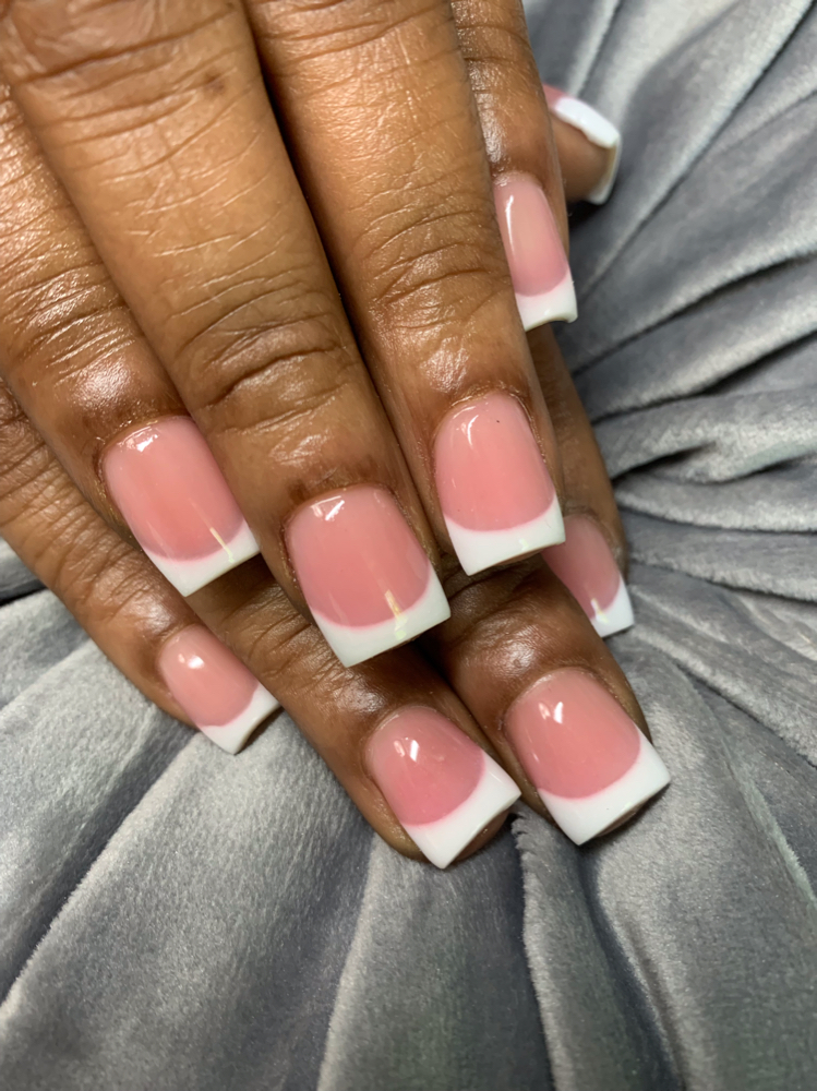 Classic Short Pink &White Full Set