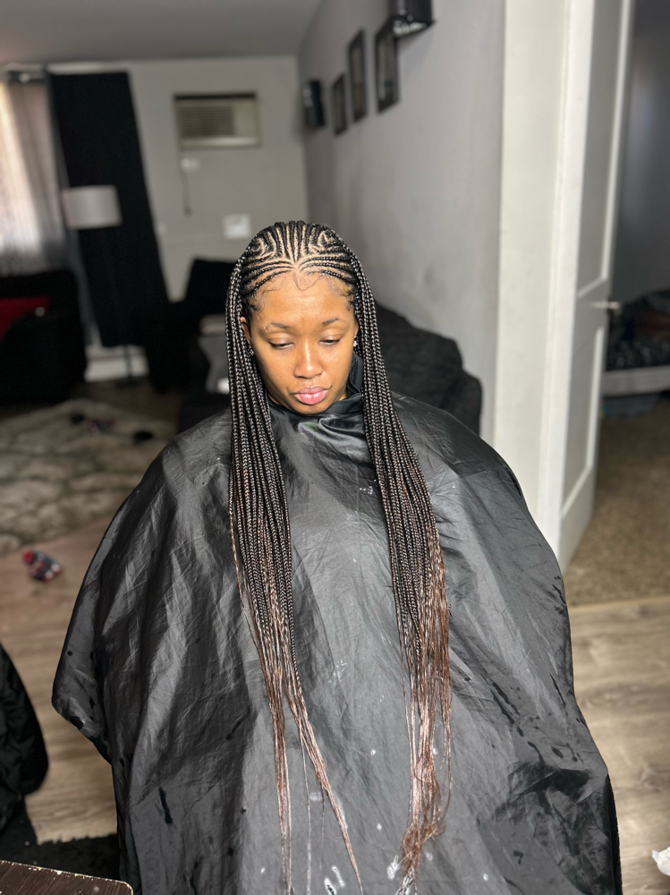 Smedium Fulani Braids Half Knotless