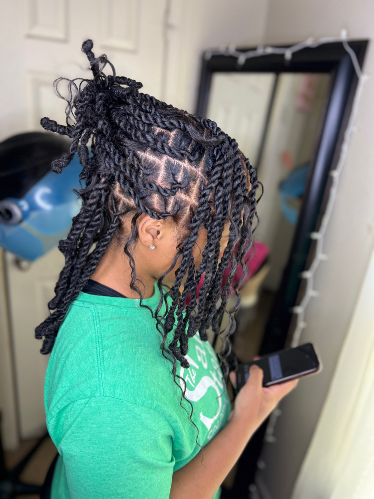 Short Invisble Locs + Curls