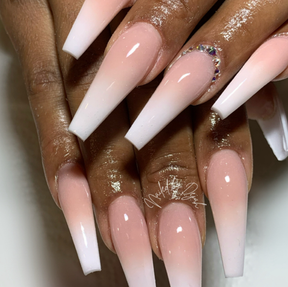 Long French or Ombre Full Set at Queen’z & King’z Barber Salon in Murrieta, CA